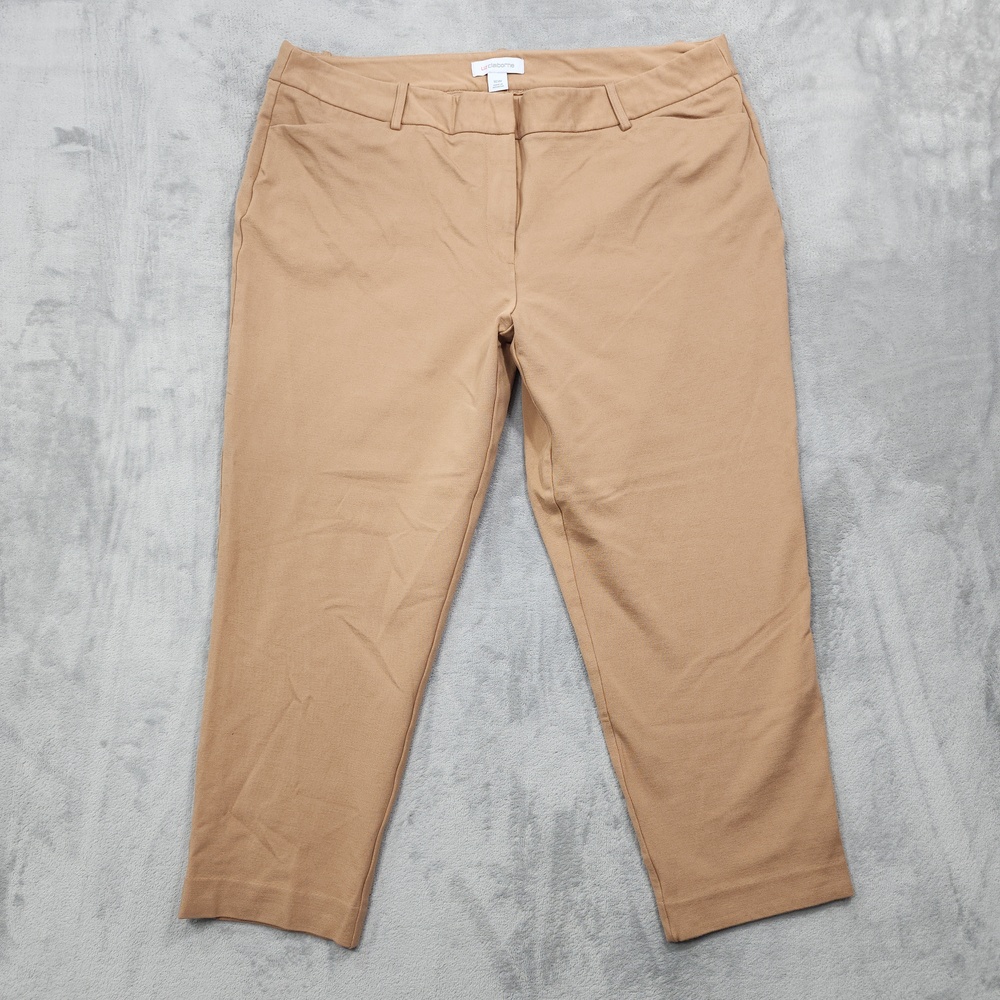 Liz Claiborne Pants Womens 16W Beige Ponte Ankle Tapered Stretch Office Workwear